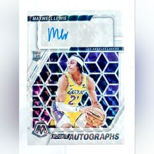 Maxwell Lewis Autograph Rookie Shirt Print /25 La Lakers Brooklyn Nets